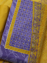 Printed Cotton Blend Unstitched Suit With Dupatta